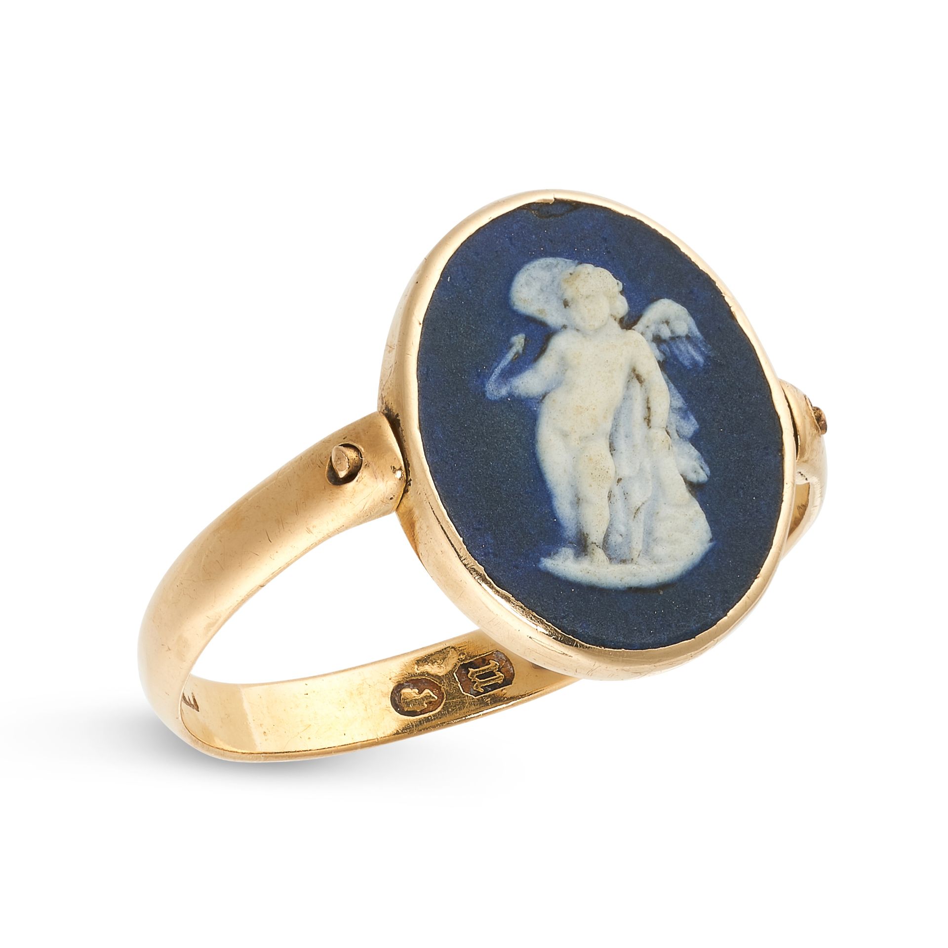 NO RESERVE - AN ANTIQUE VICTORIAN SWIVEL CAMEO RING, 1868 in 22ct yellow gold, the rotating face set - Image 2 of 2