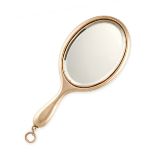 NO RESERVE - AN ANTIQUE MUFF MIRROR PENDANT, 1905 in 9ct yellow gold, designed as a miniature