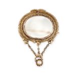 NO RESERVE - AN ANTIQUE GOLD AND PEARL PICTURE BROOCH, FIRST HALF 19TH CENTURY, composed of an