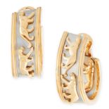 A PAIR OF PANTHERE DE CARTIER HOOP EARRINGS, CARTIER in 18ct yellow gold and white gold, each