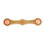 AN ANTIQUE CORAL BROOCH