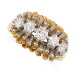 A VINTAGE DIAMOND DRESS RING, THIRD QUARTER 20TH CENTURY Beaded border  Circular-cut diamonds,