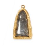 NO RESERVE - A BUDDHIST RELIQUARY PENDANT / CHARM  Seated figure of the Buddha in an glazed case