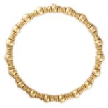 BOUCHERON, A VINTAGE GOLD COLLAR NECKLACE  Series of alternating spherical and fluted beads Signed