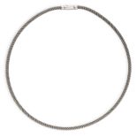 NO RESERVE - DAVID MORRIS, A FANCY LINK CHAIN NECKLACE  Made in 18 carat white gold, designed as a