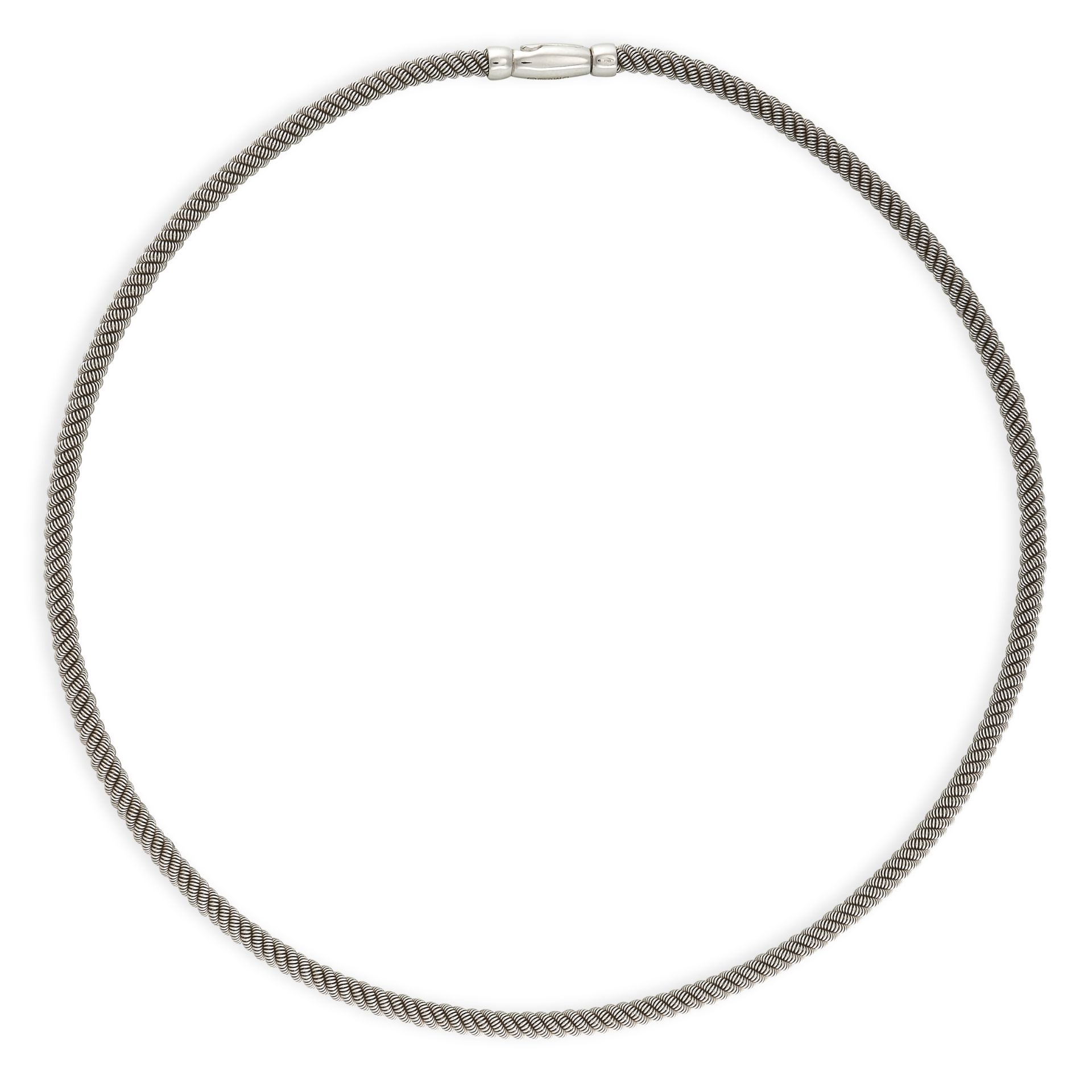 NO RESERVE - DAVID MORRIS, A FANCY LINK CHAIN NECKLACE  Made in 18 carat white gold, designed as a