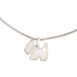 NO RESERVE - AGATHA PARIS, A MOTHER OF PEARL AND PASTE SCOTTIE DOG PENDANT AND CHAIN  Made in