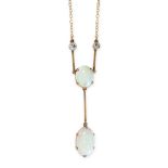 NO RESERVE - AN ANTIQUE OPAL AND DIAMOND PENDANT NECKLACE, EARLY 20TH CENTURY  Made in yellow