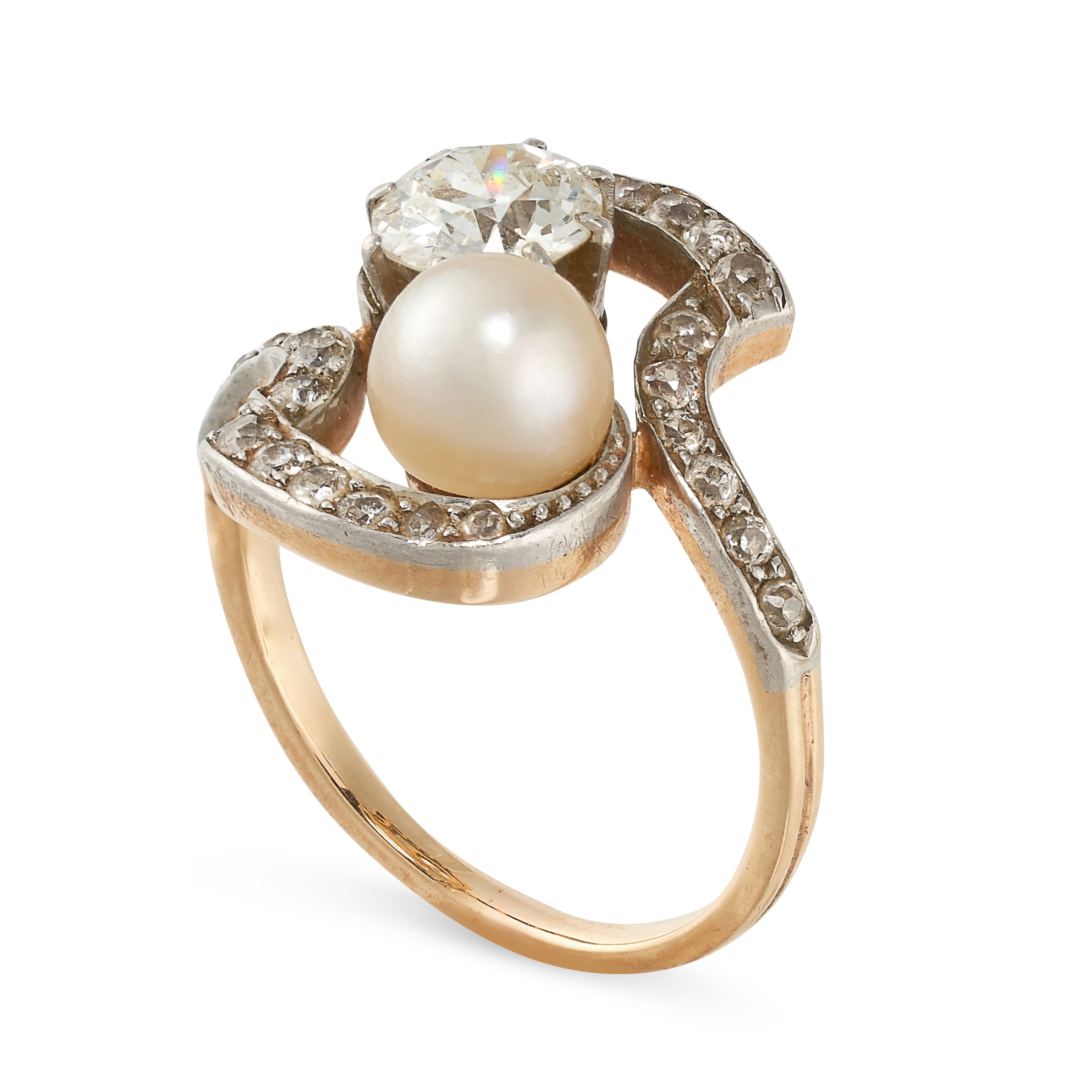 NO RESERVE - A DIAMOND AND PEARL DRESS RING, EARLY 20TH CENTURY  Made in yellow gold and platinum - Image 2 of 2