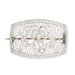 NO RESERVE - AN ANTIQUE FRENCH DIAMOND JAPONISME BROOCH, CIRCA 1910  Made in platinum, openwork