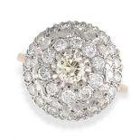 NO RESERVE - A VINTAGE DIAMOND CLUSTER RING, 1975  Made in 9 carat yellow and white gold  Round