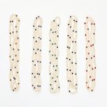 A MIXED LOT OF FIVE PEARL NECKLACES each necklace formed of a series of baroque pearls, spaced by