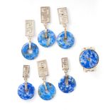 AN ASSORTED LOT OF SODALITE JEWELLERY comprising of three pairs of sodalite drop earrings and a