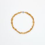 A CITRINE NECKLACE formed of a series of citrine beads, stamped 925, 36.0cm, 17.4g.