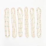 A MIXED LOT OF FIVE PEARL AND AVENTURINE QUARTZ NECKLACES each necklace formed of a series of