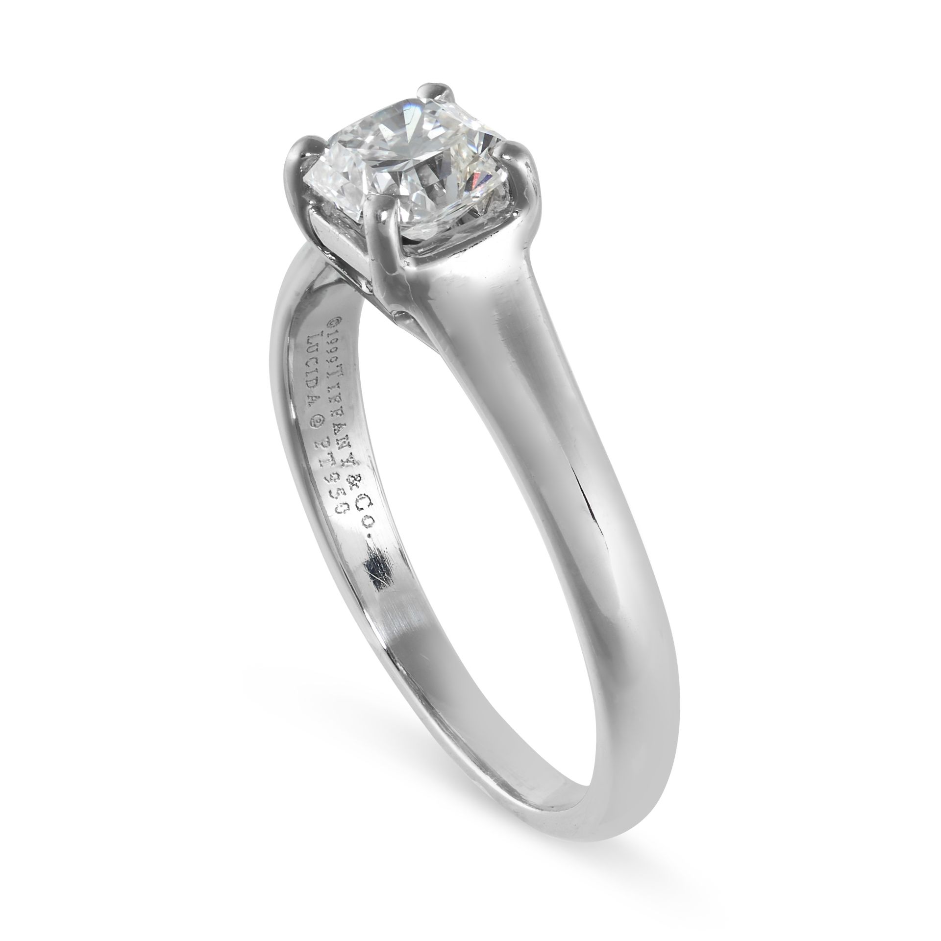 A LUCIDA SOLITAIRE DIAMOND ENGAGEMENT RING, TIFFANY & CO  Lucida-cut diamond, 0.93 carats  Signed - Image 2 of 2