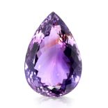 AN UNMOUNTED AMETHYST  Pear-shaped, 57.30 carats  34.0mm x 27.1mm x 14.7mm