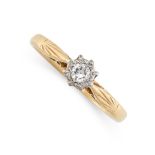 NO RESERVE - A VINTAGE SOLITAIRE DIAMOND RING Made in 18 carat yellow gold Round brilliant cut