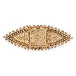 NO RESERVE - AN ANTIQUE NAVETTE-SHAPED ETRUSCAN REVIVAL MOURNING BROOCH, LATE 19TH CENTURY Rope