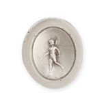 A SILVER INTAGLIO Depicting a figure of Cupid holding a torch Stamped 925 Length 19mm 6.7 grams