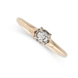 NO RESERVE - A SOLITARE DIAMOND DRESS RING Made in 9 carat yellow gold Round brilliant cut diamond