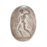 A SILVER INTAGLIO Depicting a figure of Bacchus in profile No assay marks Length 33mm 15.8 grams