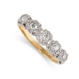 NO RESERVE - A DIAMOND FIVE STONE RING  Made in 9 carat yellow gold and white gold  Round