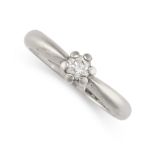 A SOLITAIRE DIAMOND RING in platinum, set with a round brilliant cut diamond of 0.15 carats, full