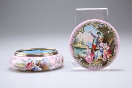 AN AUSTRIAN SILVER AND ENAMEL BOX AND COVER