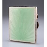 AN ENAMEL AND SILVER PLATE CIGARETTE CASE