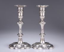 A PAIR OF GEORGE II SILVER CANDLESTICKS