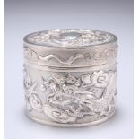 A CHINESE EXPORT SILVER BOX AND COVER