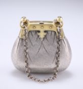 A VICTORIAN SILVER MINIATURE HANDBAG