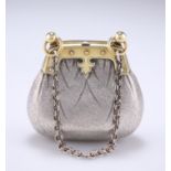 A VICTORIAN SILVER MINIATURE HANDBAG