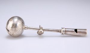 A CHINESE EXPORT SILVER BABY'S RATTLE