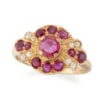 AN ART DECO-STYLE RUBY AND DIAMOND RING