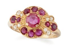 AN ART DECO-STYLE RUBY AND DIAMOND RING