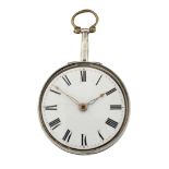 A SILVER KEY WOUND POCKET WATCH