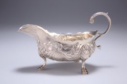 A GEORGE III SILVER SAUCEBOAT, possibly by Thomas Wallis I, London 1774, of low form, the