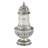 A VICTORIAN SILVER SUGAR CASTER