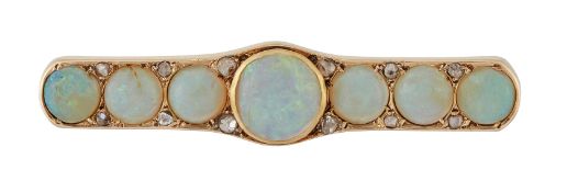 A LATE VICTORIAN OPAL AND DIAMOND BROOCH