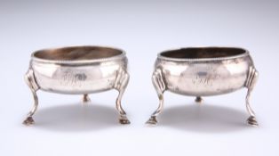 A PAIR OF GEORGE III SILVER SALTS