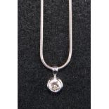 AN 18CT WHITE GOLD DIAMOND PENDANT,