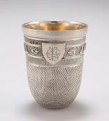 A GERMAN EXPORT LARGE SILVER THIMBLE