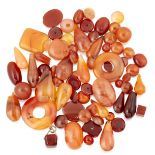 A QUANTITY OF WORKED CARNELIAN