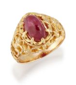 A MYANMAR (BURMA) RUBY RING