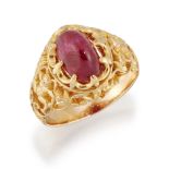 A MYANMAR (BURMA) RUBY RING