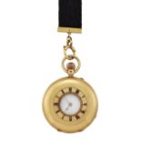 AN 18 CARAT GOLD HALF HUNTER POCKET WATCH