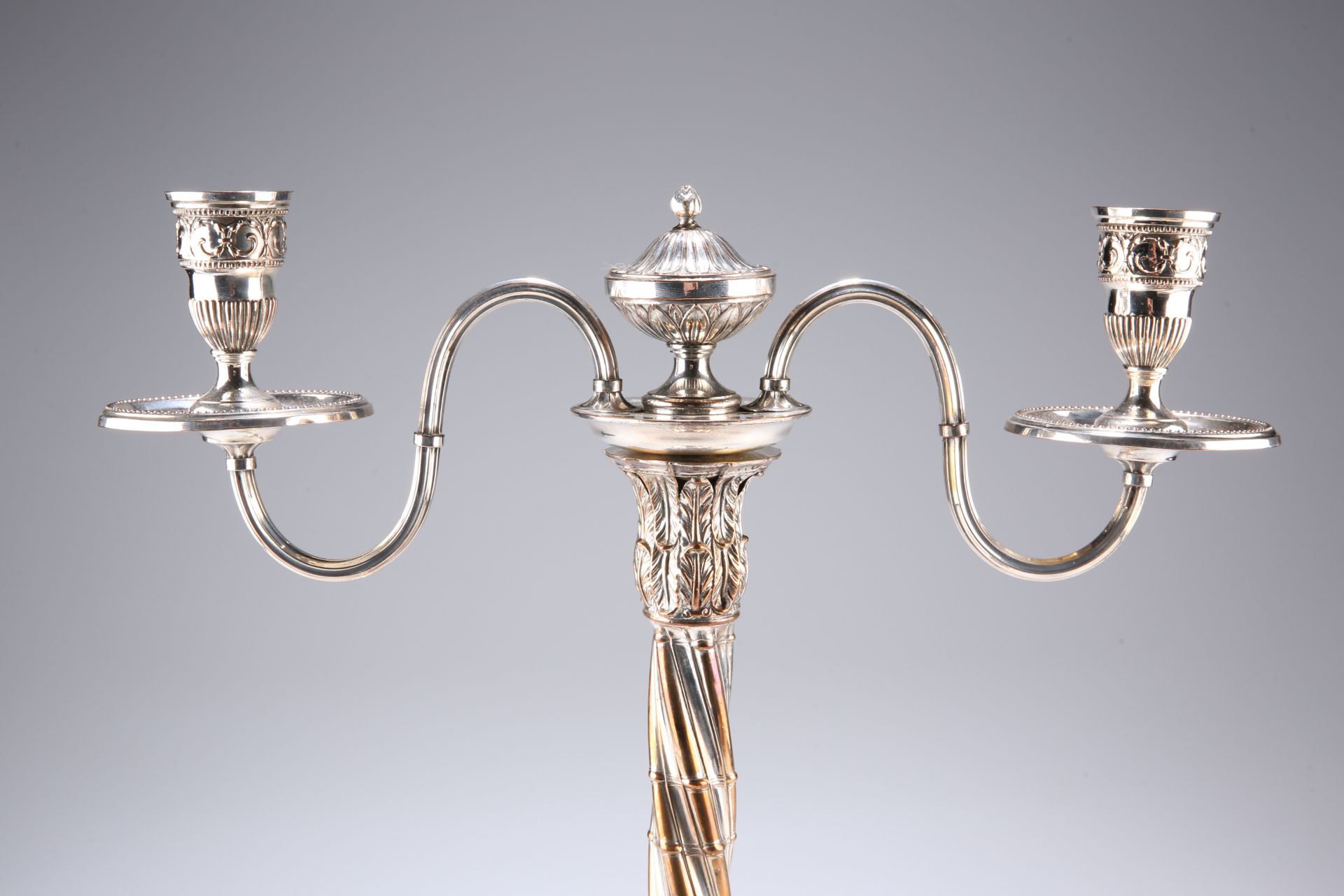 A PAIR OF OLD SHEFFIELD PLATE CANDELABRA, CIRCA 1770 - Image 2 of 2