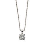 A SOLITAIRE DIAMOND PENDANT ON CHAIN